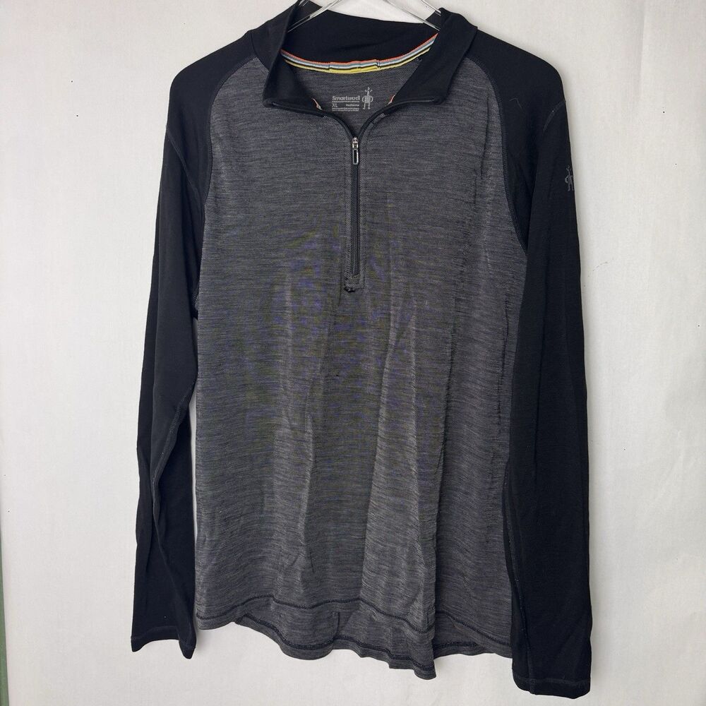 Smartwool Men’s 1/4 Zip All-Season Merino Wool Base Layer Xlarge *Hole *